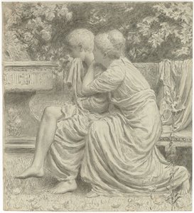 Tegneserie for "En idyll", av Albert Joseph Moore