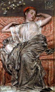 Studie av en drapert figur (olje) av Albert Joseph Moore