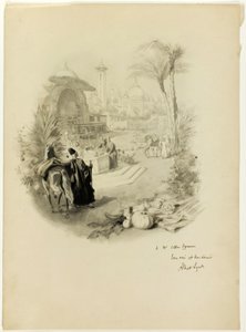 Studie for illustrasjon for Aline, Queen of Golconda av Albert Lynch