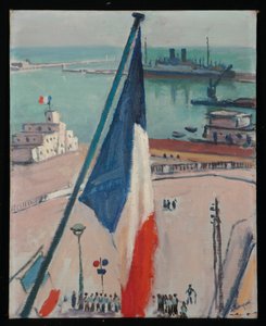 Alger, flaggene (olje på artistens tavle) av Albert Marquet