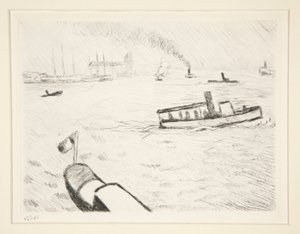Taubåt i Hamburg av Albert Marquet