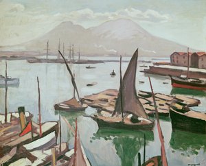 Havnen i Napoli av Albert Marquet