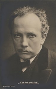 Portrett av den musikalske komponisten Richard Strauss (s/hvitt foto) av Albert Meyer