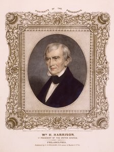 USAs president William Henry Harrison, 1846 (litografi)