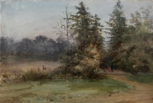 Landskap med to figurer