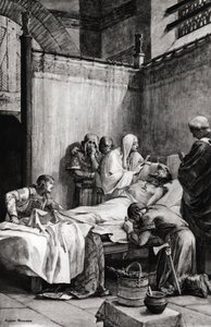 Clovis I av frankernes død i Paris 27. november 511 - Clovis død - tegning av Albert Maignan (1845-1908) -