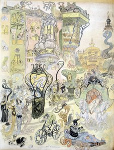 En moderne bystil av Robida (tegning) av Albert Robida