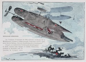Et luftskip: Voltigeur 39 - i "" krigen i det tjuende århundre"" av Robida av Albert Robida