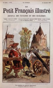 Bellehumeur hadde improvisert produsent av Canon - The shyness of Captain Bellormeau av Robida. Omslag "" Den lille franskmannen Illustré"" av 30.12.1899. av Albert Robida