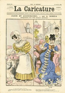 Illustrasjon av Albert Robida (1848-1926) for omslaget til La Caricature (1880) av Albert Robida