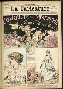 Illustrasjon av Albert Robida (1848-1926) for omslaget til The Caricature (1880) av Albert Robida