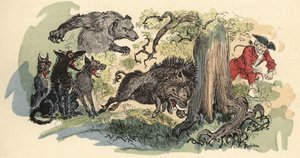 Illustration by Albert Robida in “” History and Adventures of the Baron de Munchausen”” (Munchhausen), H. Laurens Ed., late 19th century.”” av Albert Robida