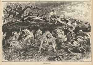 Korrigans, ånder fra bretonsk legende (litho) av Albert Robida
