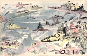 Forlater operaen i år 2000 (farge litho) av Albert Robida