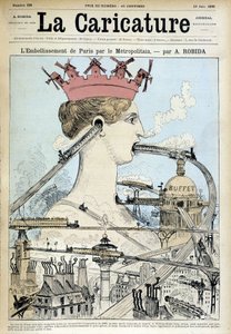 Forskjønnelsen av Paris med metroen - av Robida, i "" La Caricature"" av 19.06.1886 av Albert Robida