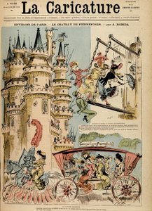 Veien til slottet Pierrefonds i Oise (60). av Albert Robida