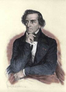 Portrett av Giacomo Meyerbeer (1791-1864), tysk komponist. Tegning av Albert Rosenthal av Albert Rosenthal