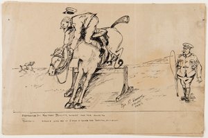 WWI tegneserie, 22. september 1917 (penn og blekk på papir) av Albert Warbrick