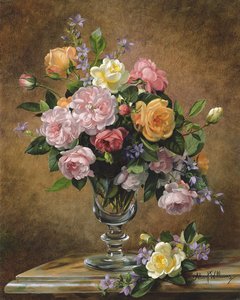 Roser i en glassvase