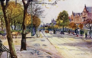 Lord Street, Southport (farge litho) av Albert Woods