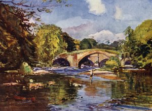 The Lower Hodder Bridges (farge litho)