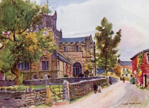 Priory Church, Cartmel (farge litho)