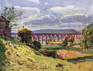Whalley, viadukten (farge litho)