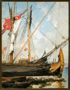 Seilbåter på Bosporos i Tyrkia Maleri av Alberto Pasini (1826-1899) Genes fra 1800-tallet, Galleria d