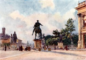 Bronsestatue av Marcus Aurelius på Capitol av Alberto Pisa