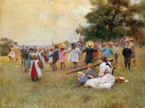 Ring a Ring-o' Roses, av Alberto Pisa (1864-1930), akvarell på papir, 45x61 cm