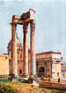 Vespasian-tempelet fra Portico of the Dii Consentes av Alberto Pisa