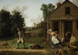 Rip Van Winkle Chased from Home av Dame Van Winkle, 1880 av Albertus D.O Browere