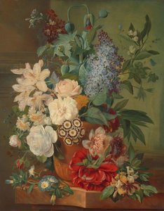Blomster i en terracotta vase av Albertus Jonas Brandt