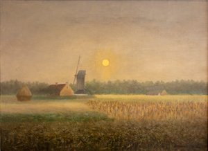 Windmilla på Latem på Moonlight av Albijn Van den Abeele