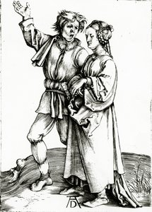 Et rustikk par, gravert av Johannes Wierix, ca. 1565 (gravering) av Albrecht (after) Durer or Duerer