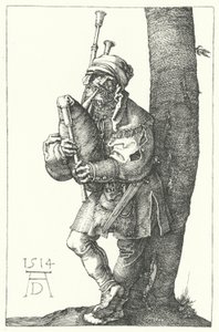 Sekkepiper av Albrecht (after) Durer or Duerer
