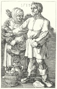 Bønder som selger produktene sine av Albrecht (after) Durer or Duerer