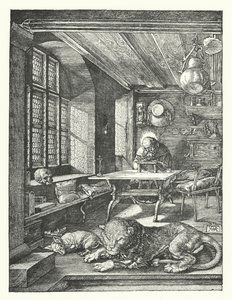 St Hieronymus i hans studie (gravering)