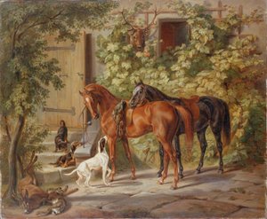 Hester ved verandaen', 1843.