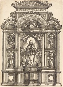 Alter med jomfruen og barnet og de hellige Christopher, Barbara, George og Catherine av Albrecht Altdorfer