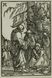 Kristus tar avskjed med sin mor, fra menneskets syndefall og forløsning av Albrecht Altdorfer
