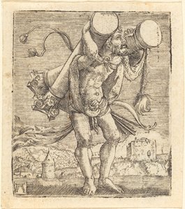 Hercules som bærer Gades-søylen av Albrecht Altdorfer
