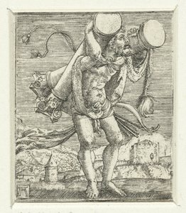 Herkules bærer søylene av Albrecht Altdorfer