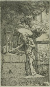 Saint Jerome Reading av Albrecht Altdorfer