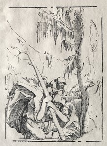 St. Christopher krysser vannet med Kristus på skuldrene av Albrecht Altdorfer