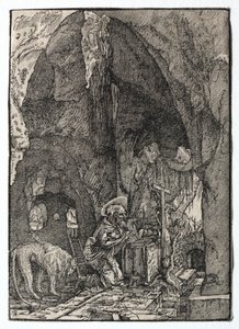 St. Hieronymus i hulen, 1513-1515. av Albrecht Altdorfer