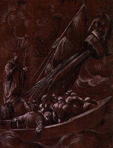 St. Nicholas av Bari irettesetter stormen av Albrecht Altdorfer