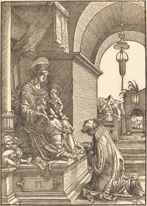 Suppliant som kneler foran jomfruen og barnet av Albrecht Altdorfer