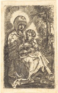 Den "vakre jomfruen" fra Ratisbon i et landskap av Albrecht Altdorfer