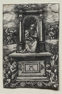 Den vakre jomfruen av Ratisbon på et alter av Albrecht Altdorfer
